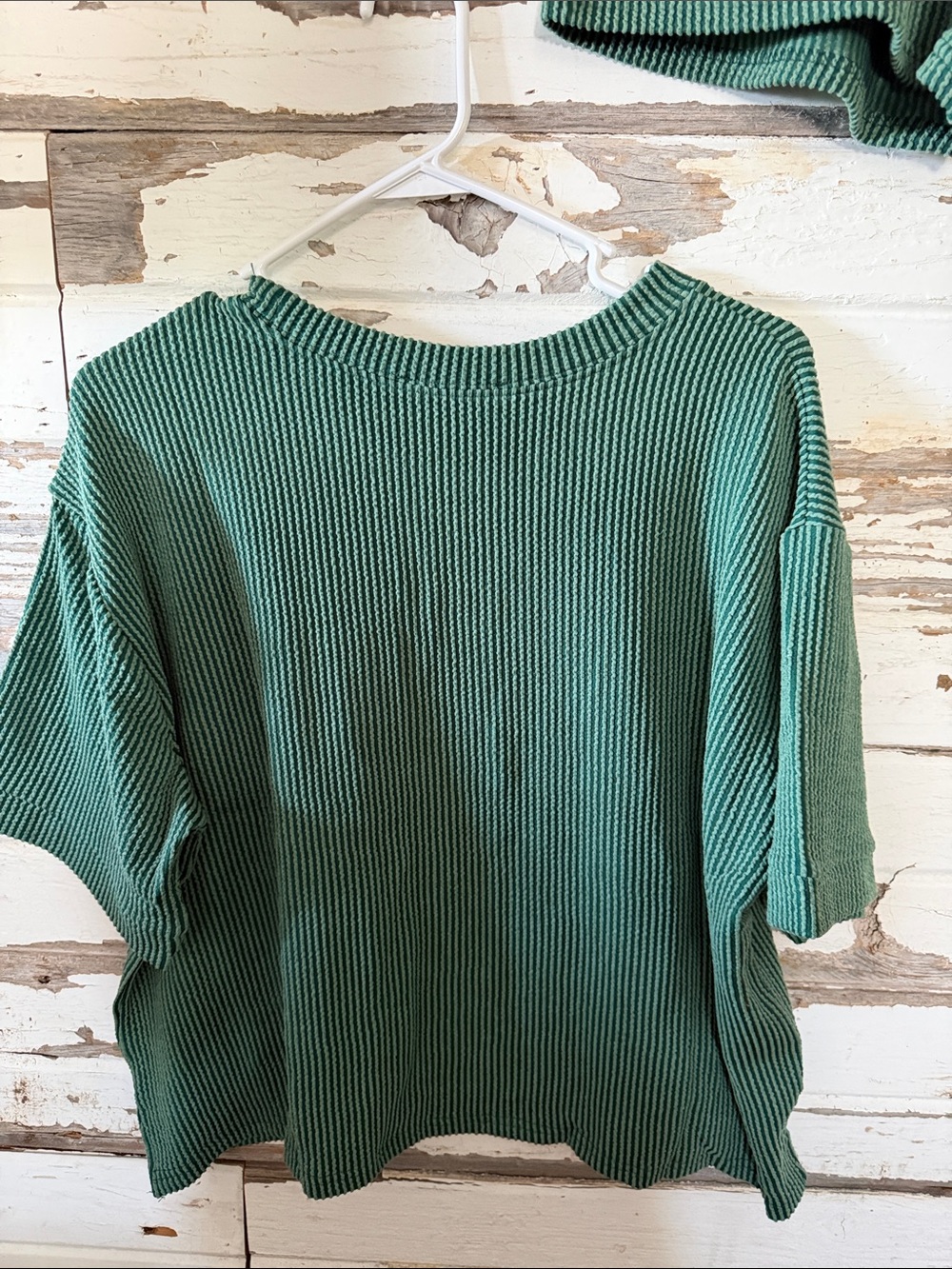Zenana Outfitters Green Waffle Knit Shorts Set - Picture 5 of 8